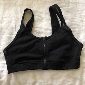 Aerie black zip sports bra